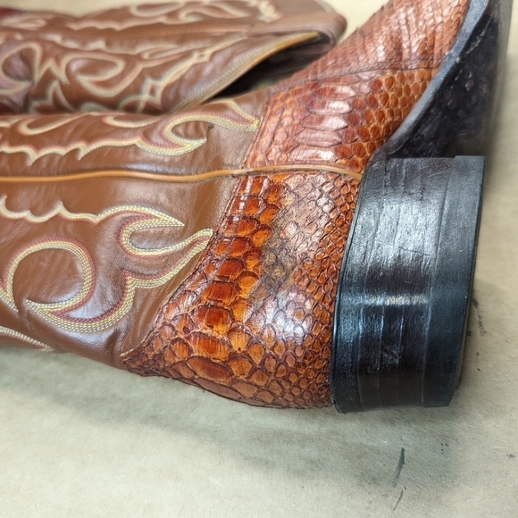 Tony Lama Black Label women's sz 6.5B Exotic Genuine Brown Ostrich Leg classic W - Picture 10 of 13